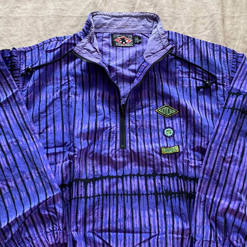 Vintage 80-90’s gotcha windbreaker neon purple